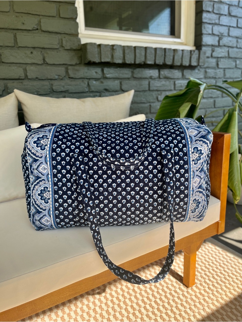 Vera Bradley Nantucket Navy Large Duffel Bag